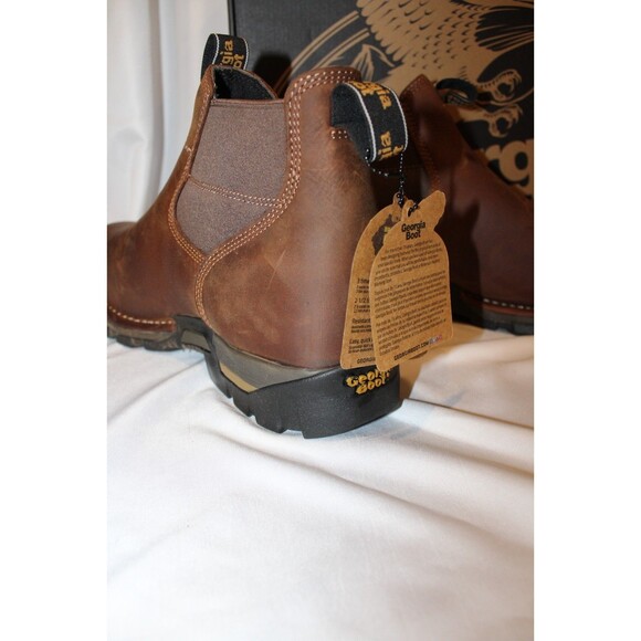 Georgia Men\'s Eagle One Steel Toe Waterproof Chelsea Work Boot BROWN NIB SZ 14 W main image 7